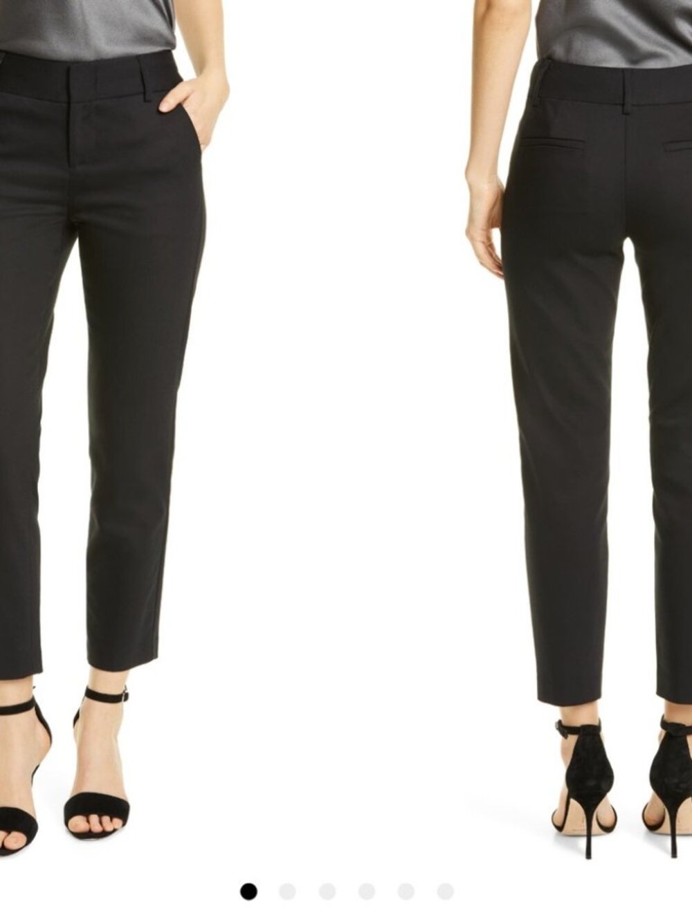 ALICE + OLIVIA Stacey‎ Slim Dress Pants Womens 0 Black Straight Stretch Crop